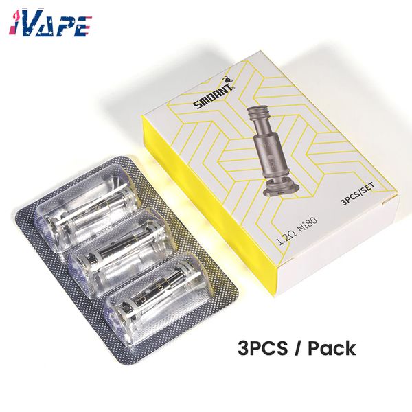 Smoant Battlestar Baby Maille de bobine de remplacement et options Ni-80 0,6 ohm/1,2 ohm 3 pièces/paquet adapté au kit Battlestar Baby