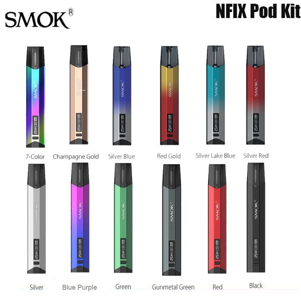 SMOK NFIX POD Kit 25W Salida 700mAh Batería incorporada Pantalla OLED con 3ml Nfix Pod con DC 0.8ohm MTL Bobina E-cigarrillo Auténtico