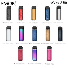 SMOK NOVO 3 KIT Batería de 800 mah con 1,7 ml Novo 3 Mesh 0.8ohm Pod Cartucho Indicador LED VS NOVO 2 E-cigarrillo Auténtico