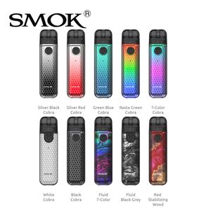 SMOK Novo 4 Mini Kit Système de pod 25W Anneau d'entrée d'air Dispositif de vape Batterie intégrée de 900 mAh avec cartouche de 2 ml Bobine de maille LP1 de 0,9 ohm 100% authentique