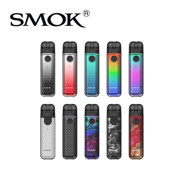 Smok Novo 4 Mini Pod Kit Système de vape 25W Batterie 900mAh intégrée Cartouche de 2 ml avec bobine maillée LP1 de 0,9 ohm 100% authentique