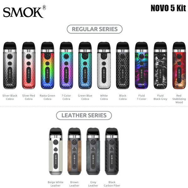 SMOK NOVO 5 Kit 30W Vape batería incorporada de 900mAh con 2ml Novo 5 Meshed MTL Pod vaporizador de cigarrillo electrónico Original