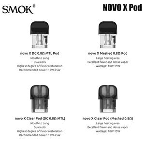 SMOK NOVO X POD Cartouche DC 0.8ohm MTL Pod Meshed 0.8ohm Pod VS Novo 2 Vape E cigarette 3pcs / Pack 100% Origianl