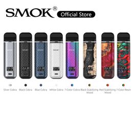 Smok Novo X Pod Kit 25W Dispositif de vape intégré 800mAh Batterie 2 ml Cartouche avec bobine de maille de 0,8 ohm 100% authentique