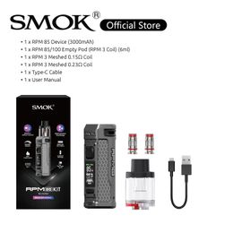 Kit Smok RPM 85 Dispositif de vape 85W Batterie intégrée de 3000 mAh Pod de 6 ml résistant aux enfants avec bobine maillée RPM3 de 0,15 ohm 0,23 ohm 100% authentique