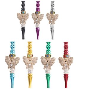 fumée Accessoires pièce papillon bling À La Main Bling Blunt Titulaire métal Narguilé Embouchure Bouche Conseils Pendentif Shisha Filtre Bijoux Pipe Outil