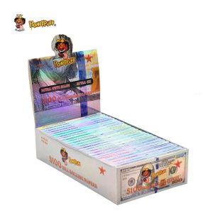 Rollo de papel accesorio para fumar, caja personalizada de combustión lenta, embalaje, papel de liar de cáñamo orgánico, tienda de humo LL