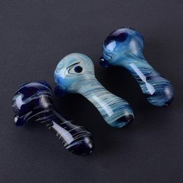 accessoire de fumée tabac Pipes à fumer en verre Tuyau de brûleur à mazout Pyrex 2,75 pouces Pipe à main Cuillère Pipes Couleur mélangée