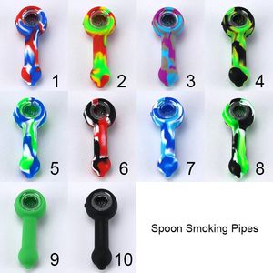 Smoke Bong Silicone Hand Multi Designs Pipes d'eau Tobacco Fumer Pipes Cartoon Figure Multi Designs For Dry Herb Portable Portable Incassable Wholesale