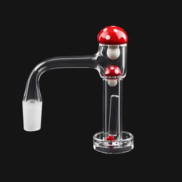 Ensemble de clous à quartz Terp Slurper à bord biseauté à soudure complète comprenant un capuchon en forme de champignon de 6 mm et une pilule transparente pour les bangs à eau en verre