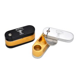 kit de fumée HORNET Pipe à fumer en métal Tuyau pliable en aluminium de type droit Pipe à fumer portable avec rainure de cachette de tabac Multicolore Facile à utiliser