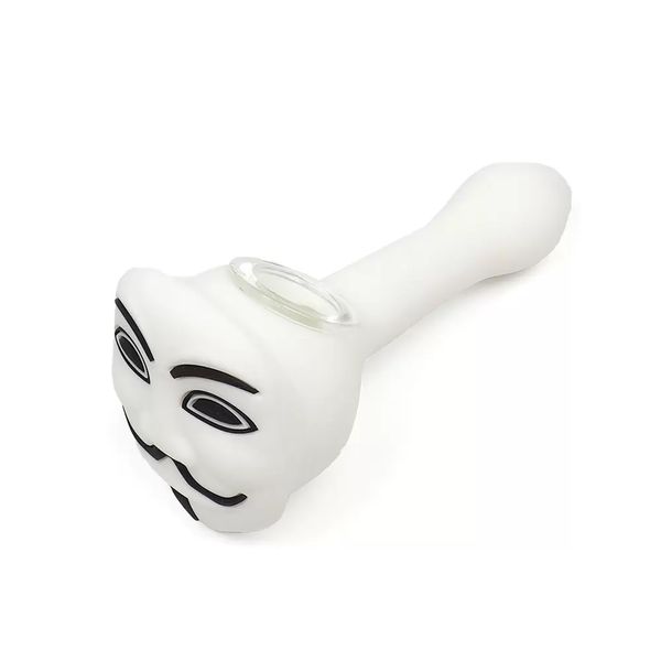 Kit de fumée Pipes à fumer en silicone Pipe à cuillère en verre Narguilé Dab Rigs avec bol en verre amovible pour stylo vape shisha jetable