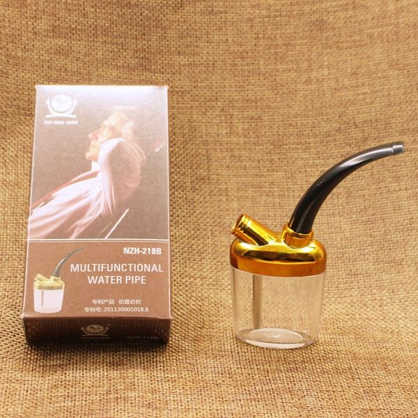Pipa de humo Pipa para fumar Mini filtro de cachimba Pipas de agua Soporte para cigarrillos de tabaco Filtros Gadgets para hombres Regalo Tamaño de bolsillo Botella de herramientas para exteriores Shisha