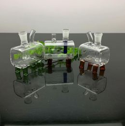 Tubos de humo Hookah Bong Glass Rig Oil Water Bongs Mini tubo cuadrado botella de narguile de vidrio portátil nuevo
