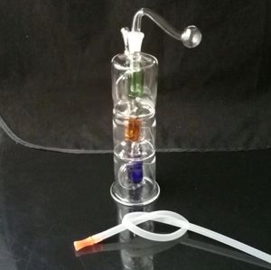 Tubos de humo Hookah Bong Plataforma de vidrio Aceite Agua Bongs Partición de tres capas Botella de humo de agua filtrada