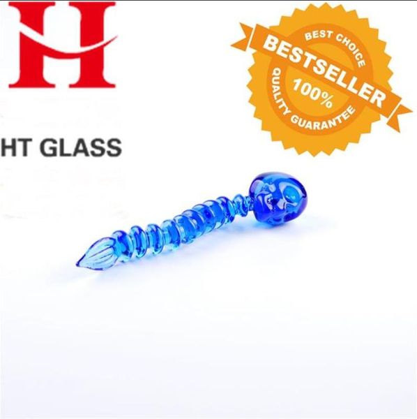 Tuyaux de fumée Hookah Bong Glass Rig Oil Water Bongs Blue Skeleton Glass Cigarette