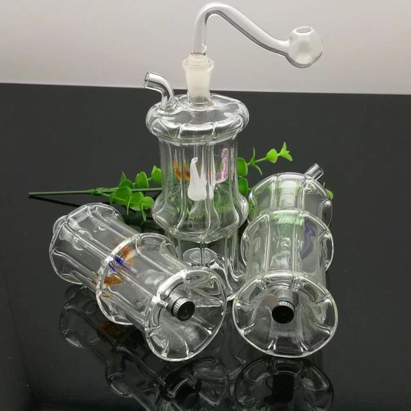 Tubi di fumo Narghilè Bong Glass Rig Oil Water Bong 8 bottiglie d'acqua in vetro a forma di diamante