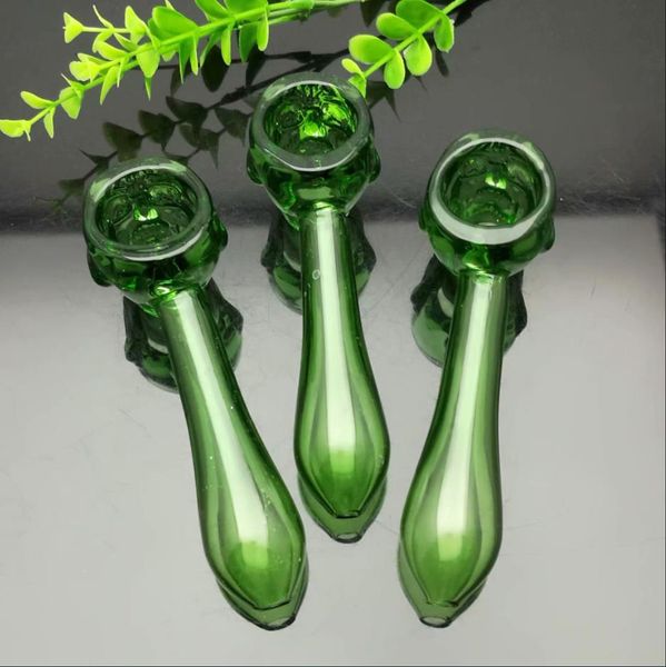 Tuyaux de fumée Hookah Bong Glass Rig Oil Water Bongs 409 Green Ghost Face Pipe