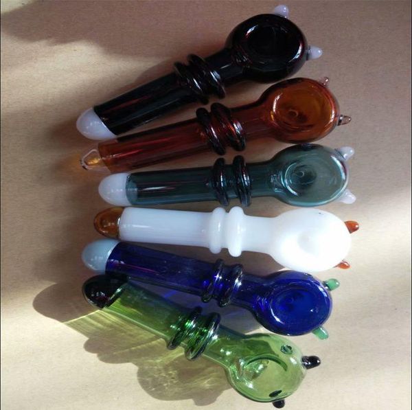 Pipes à fumée Hookah Bong Glass Rig Oil Water Bongs Pipe en verre colorée à trois roues