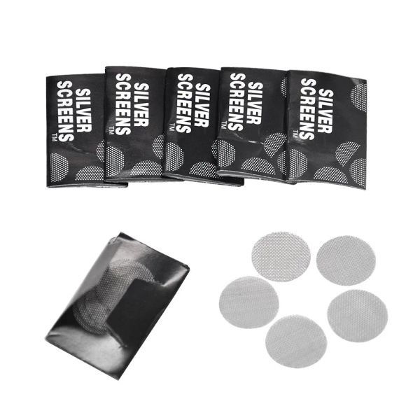 Tienda de humo, 100/500 Uds., pantallas doradas de acero inoxidable, pipa de agua para pipa de agua, filtros de plata para tabaco, 20mm de espesor, multifuncional