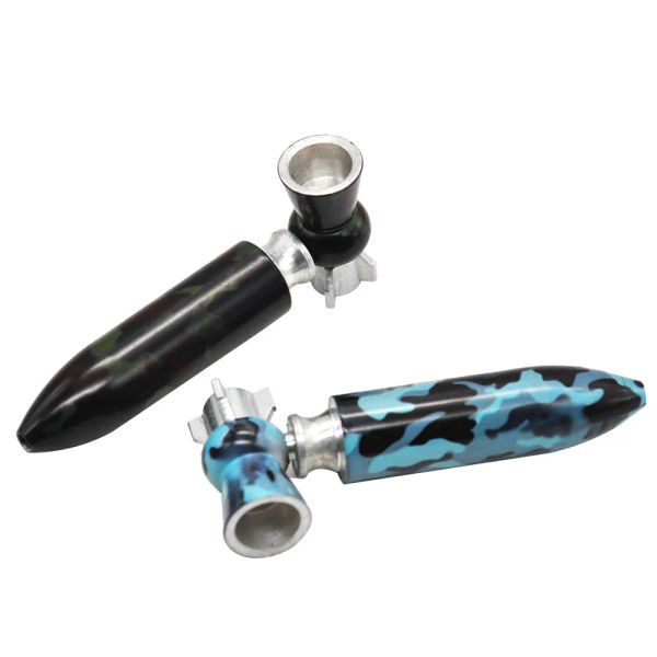 Tienda de humo pipas Metal Rocket Pipa para fumar Hierba portátil larga Tabaco Cigarrillo Pipa Snuff Snorter Grinder Limpiadores Boca Punta accesorios para fumar dab rig