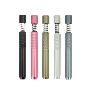 Rookwinkel Draagbare Metalen Pijpen One Hitter Bat Lente Pijp 78MM Aluminium Snuff Snorter Tube Sigaret Dugout Tabak Kruid Pijpen LL