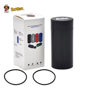 tienda de humo accesorios para fumar Caja de pastillas a prueba de agua Caucho Hermético Plata Aluminio Cilindro hermético Stash Tabaco Hierbas Botellas de almacenamiento