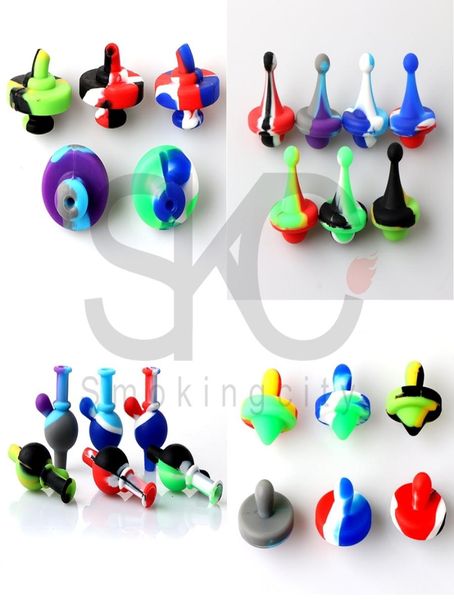 Smooth Silicone UFO Capuler en glucides colorés Bubble Carbcap pour Siliconebong Dab Rig 10mm 14 mm 18 mm Banger Bangs Bongs Smoking Acce4919057