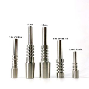 Fumée Titanium Nails 10mm 14mm 18mm Accessoires pour fumer Tige à fil fin avec écran filtrant Accessoires de pipe à fumer Huile Dab Rig Dab pour bangs en verre