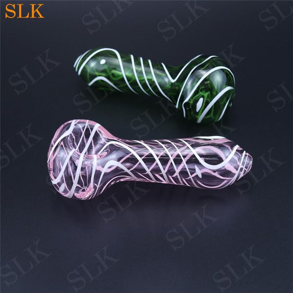 Smokeshop venta al por mayor pipa de vidrio mini pipa de fumar de vidrio 4.1 pulgadas bongs de vidrio cuchara pipa de mano envío gratis