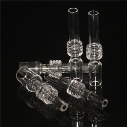 Hookahs 10mm 14mm 18mm Punta de cuarzo para néctar Dab Straw Drip Tips Glass Water Bongs Pipes Dab Oil Rigs