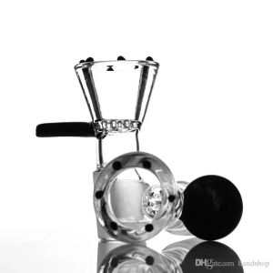 Fumer 14mm 18mm bol en verre d'épaisseur couleur noire bols bols joint mâle pour Bongs plates-formes pétrolières conduites d'eau ZZ