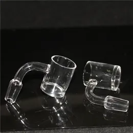 Fumer 4mm d'épaisseur fond transparent Quartz Banger Nail 10mm 14mm 18mm mâle femelle dessus plat 30mm clous de quartz pour verre eau bongs Dab Rigs cendrier