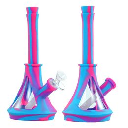 Accessoires pour fumeurs 10 '' silicone cône conique forme pipe à eau fumée dab rig narguilés bongs