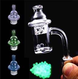 Accessoires pour fumeurs 10mm 14mm 18mm Femelle Mâle Quartz Banger Nail avec couleur vert bleu rose Spinning Carb Cap et Terp Pearl Pour 2998270