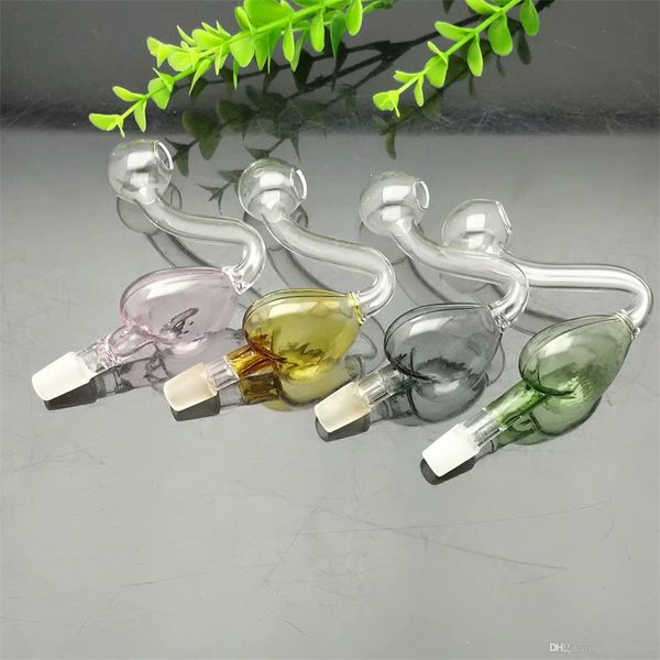 Accessoires pour fumeurs 10mm Augmentation de la couleur de la chaudière à cœur de pêche Bongs en verre Pipe à fumer en verre