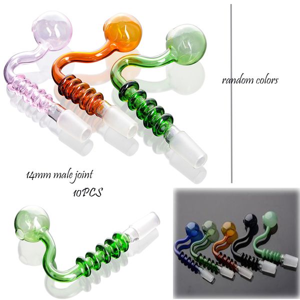 Accessoires pour fumeurs 14mm bol en verre mâle pour narguilés bong tuyau de brûleur à mazout bongs d'eau fumée cigarette tabac livraison gratuite