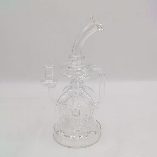 Accessoires pour fumeurs: pistolet à fumée en verre de 26 cm de haut, diffusion de fumée d'eau, plate-forme de forage pétrolier, pipe à fumer fonctionnelle