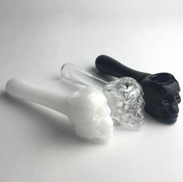 ACCESSOIRES SUMEUX 4,0 pouces Pyrex Brûleur d'huile en verre Tobacco Skull Hand Spoon Pipe
