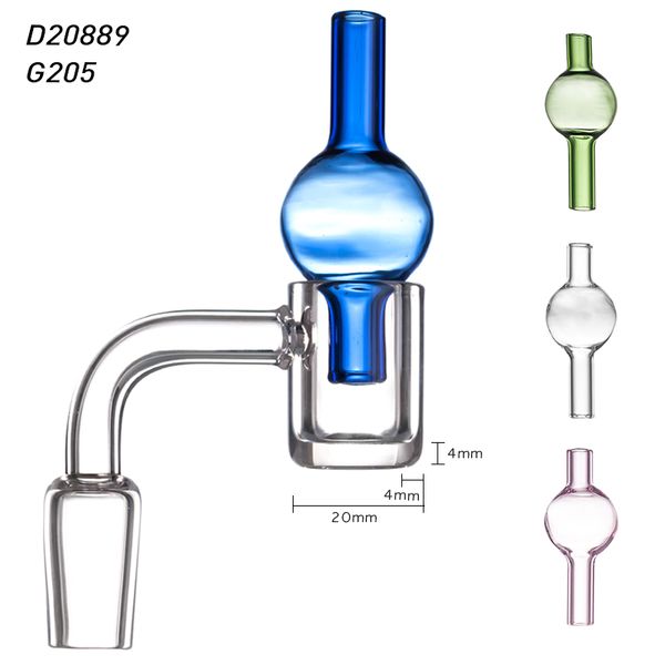 Accessoires pour fumeurs 4mm d'épaisseur Quartz Banger avec Carb Cap OD 20mm Domeless Nail Banger Femme Homme 10mm 14mm 18mm pour bong