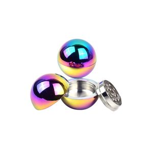 Accesorios para fumar 53 mm Brillante 7 colores Aleación de zinc Molinillo de humo Forma de bola Molinillos de tabaco Trituradora de hierbas Herramientas de cigarrillos hechas a mano Regalos ZL1144