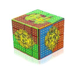 Accessoires pour fumer 6 côtés impression Rubik039s Cube broyeur de fumée 60mm de diamètre broyeurs de fumée en métal 3468009