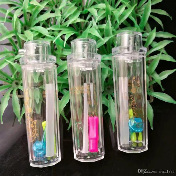 Accessoires pour fumeurs Mini pot à poignée en acrylique, Accessoires pour bangs en verre en gros, Pipe à eau