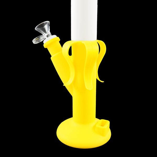 Accessoires pour fumeurs Narguilé à la banane narguilés en verre d'eau bang à eau sans fumée en silicone