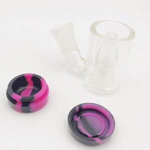 Accessoires pour fumeurs Borosilicate Bubbler Ash Catcher 14.4mm joint femelle Bol en silicone à 45 degrés pour Bong Oil Rigs Ashcatcher