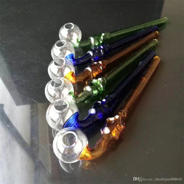 Accessoires pour fumeurs Couleur Pastern Bone Bending Global Wholesale Glass Pipe Smoking Pot, Pipe Fittings