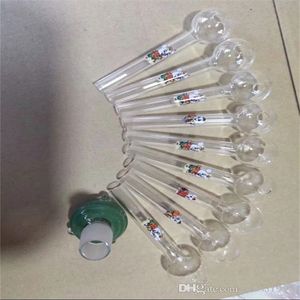 Accessoires pour fumeurs Dessin animé imprimé en couleur Piggy Glass Pot à combustion directe Bongs en verre Tuyaux de brûleur à mazout Conduites d'eau Plates-formes pétrolières