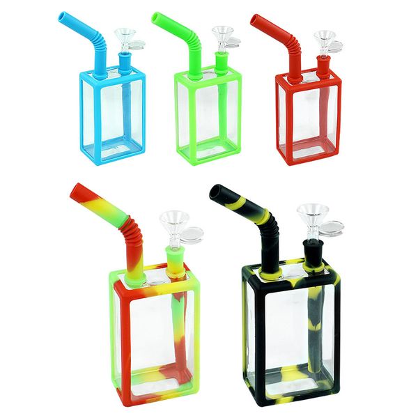 Accessoires pour fumeurs boîte de boisson colorée narguilé pipe bangs en verre conduites d'eau