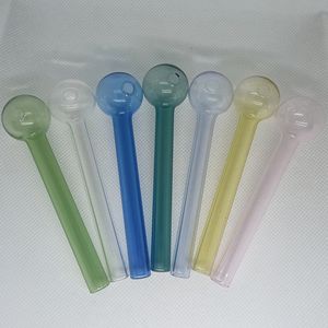 Accessoires pour fumeurs Tuyau de brûleur à mazout en verre Pyrex coloré Balle artisanale OD 25mm Poignée de tabac à herbes sèches Ongles Tube brûlant pour eau Bong Banger