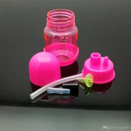 Accessoires pour fumeurs Pot de bouteille en plastique coloré Bongs en gros Tuyaux de brûleur à mazout Conduites d'eau Tuyaux en verre Plates-formes pétrolières